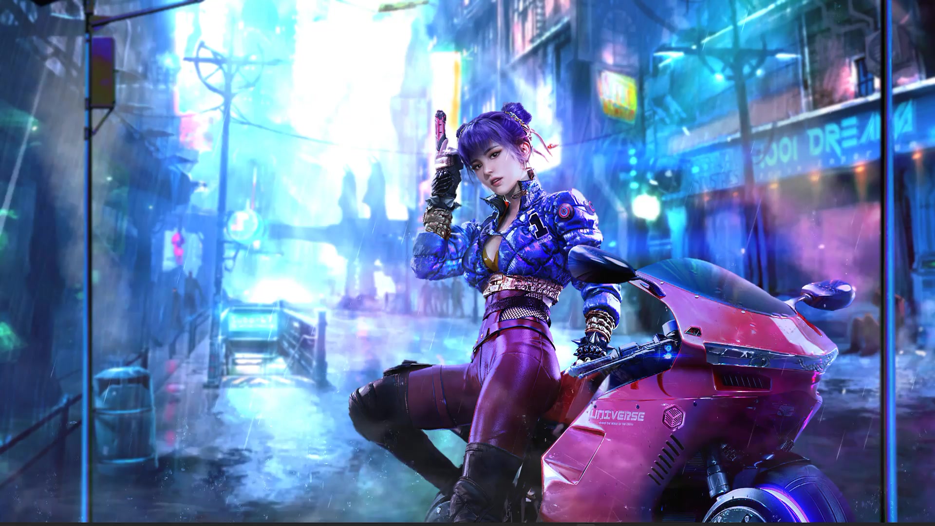 Asian Girl With Bike Live Wallpaper
