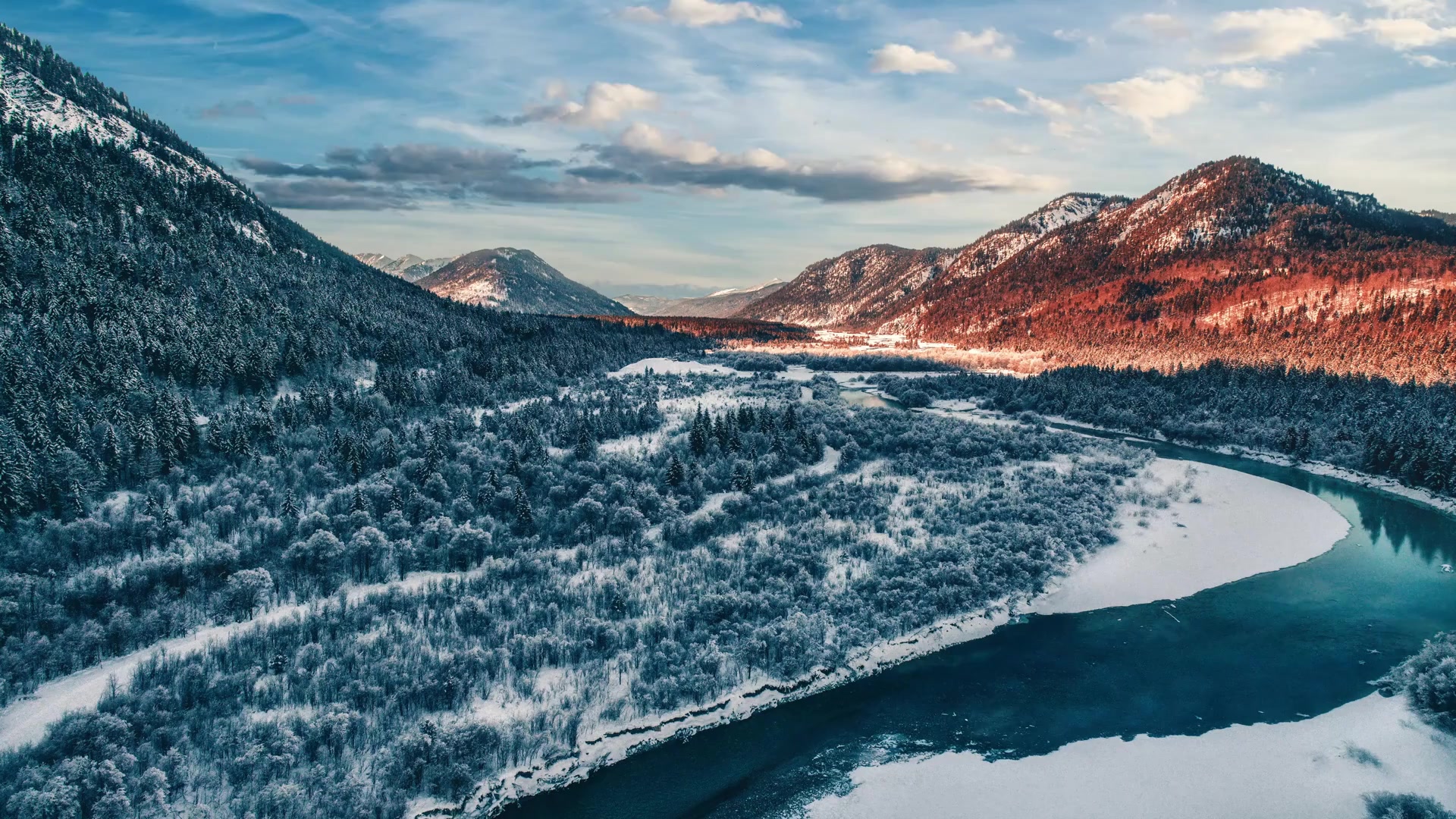 Sylvenstein Aerial Bavaria, River, Mountains Live Wallpaper
