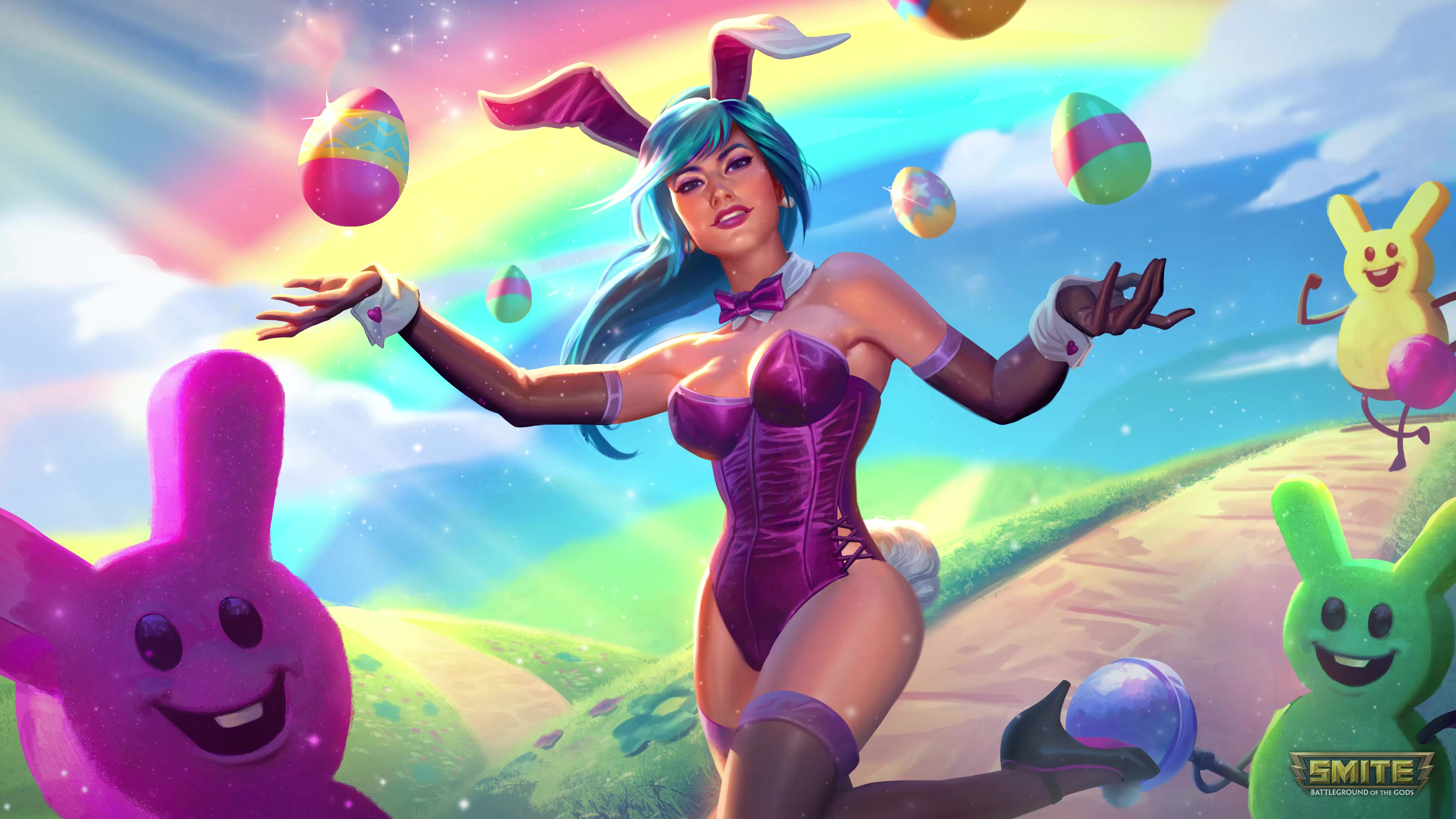 Smite Nu Wa Easter Bunny 4K Live Wallpaper