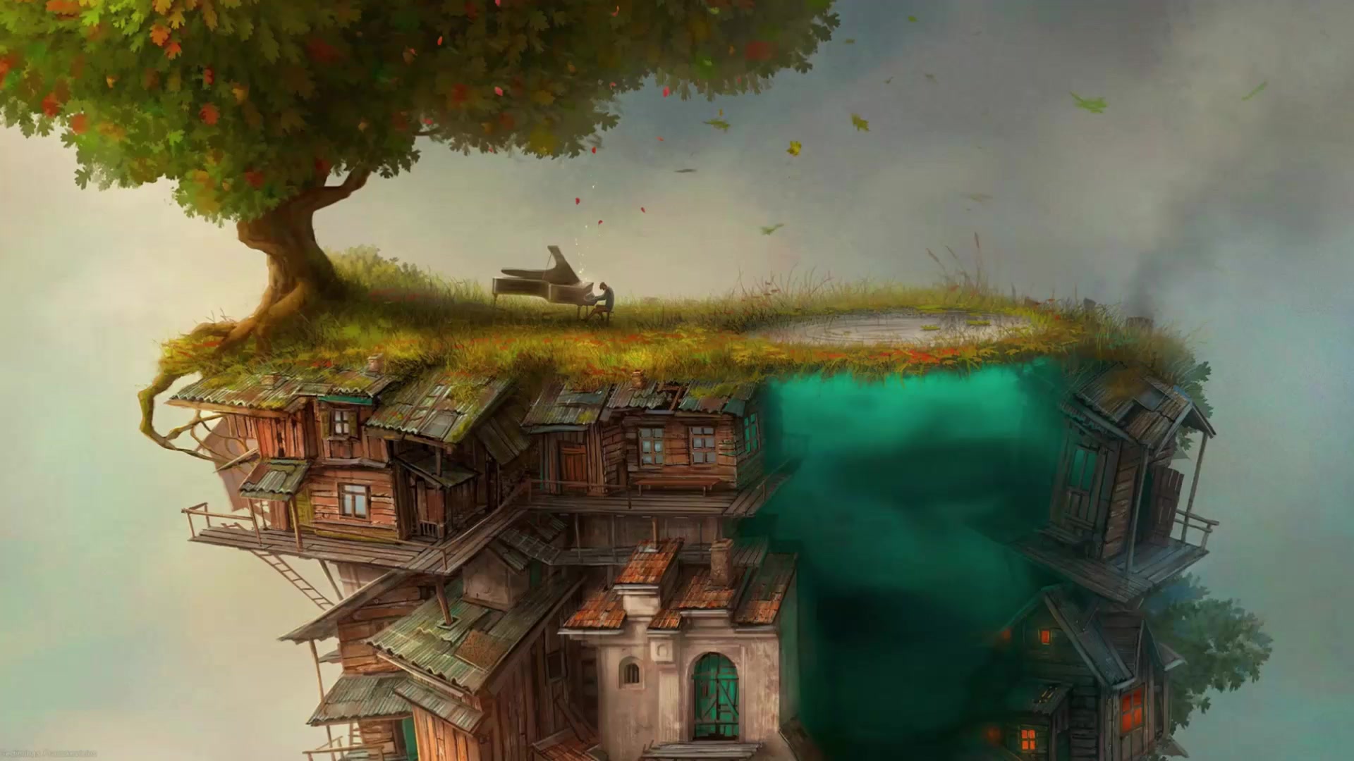 The Pianist, Tree, Piano Live Wallpaper