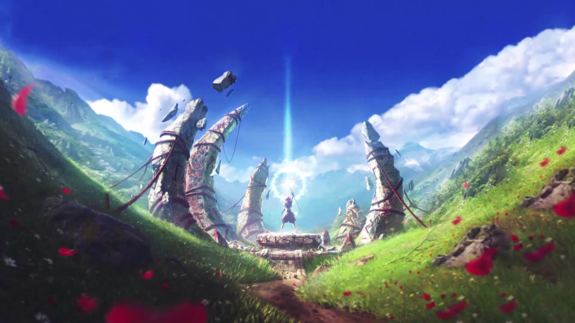 Magic Ritual, digital art, flowers, clouds Live Wallpaper
