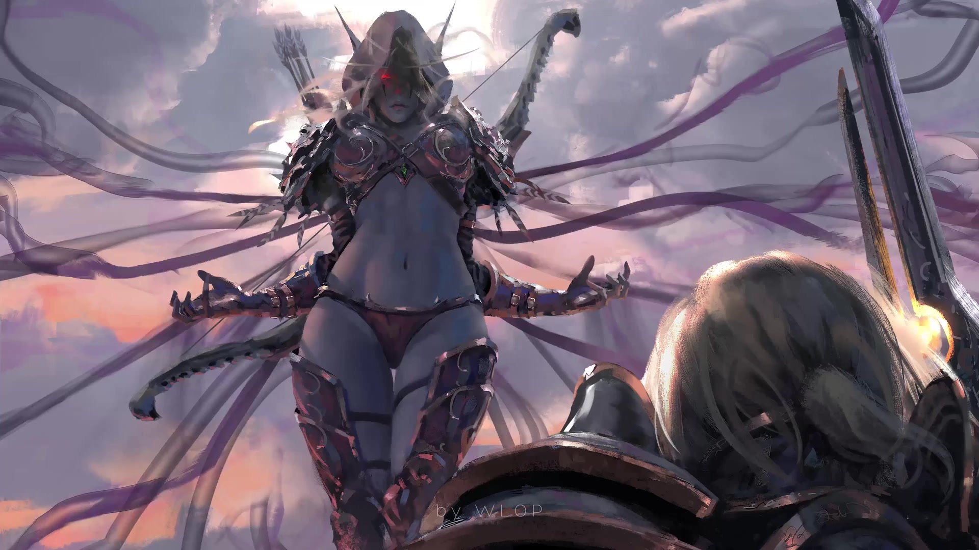 Sylvanas, girl, sword, World of Warcraft Live Wallpaper