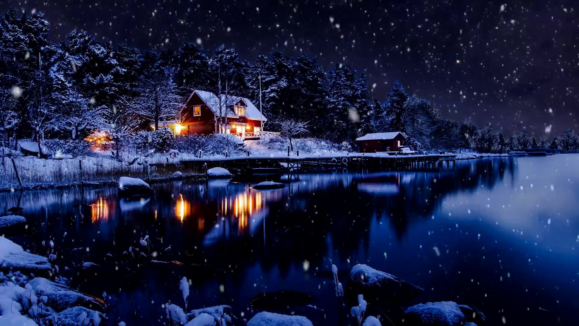 Cabin Snow, Snow White House Live Wallpaper