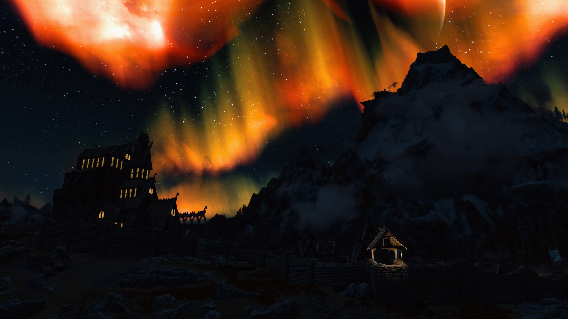 Glittering Night Skies Skyrim SE Live Wallpaper