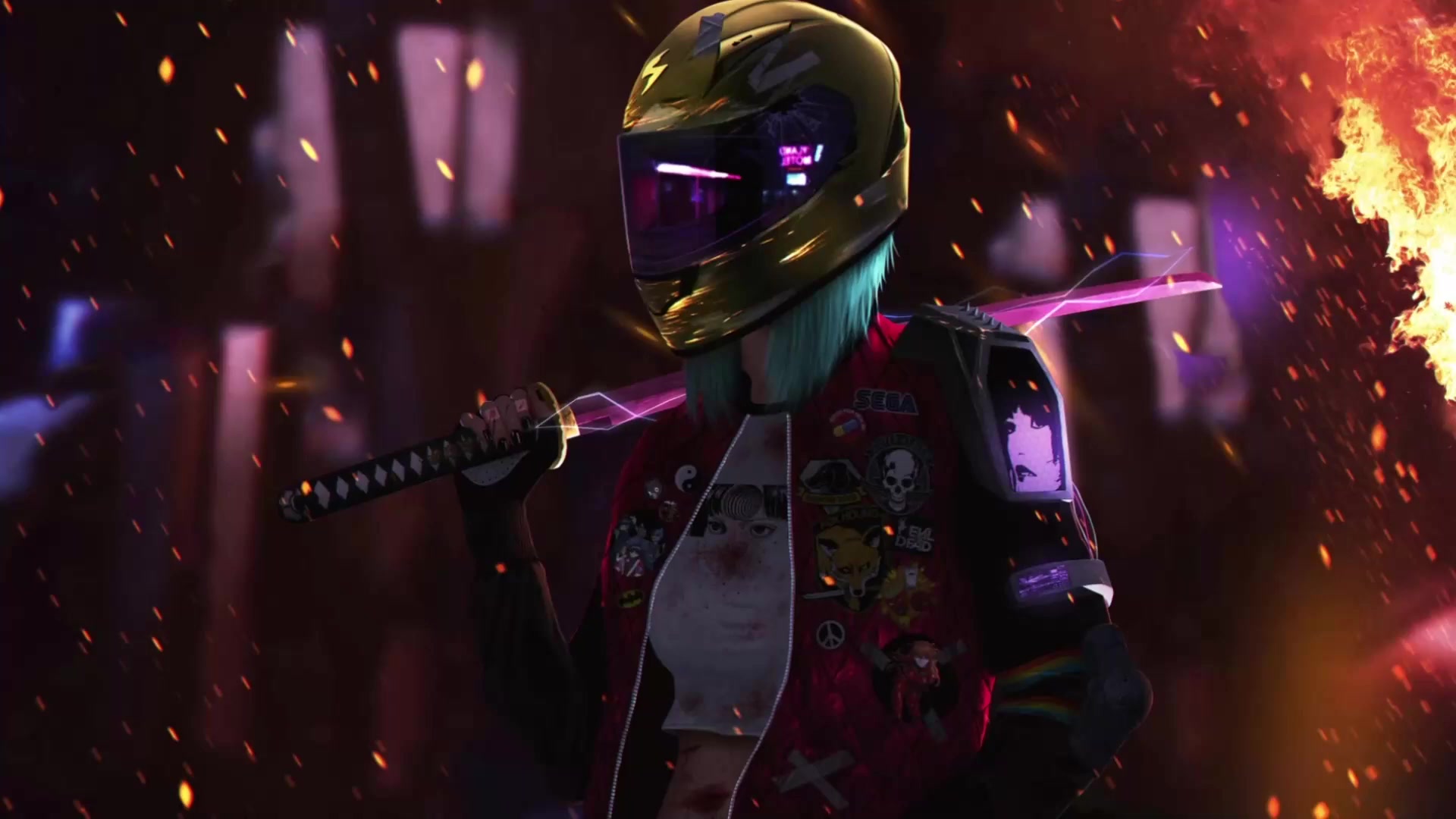 Cyberpunk Girl Biker Live Wallpaper