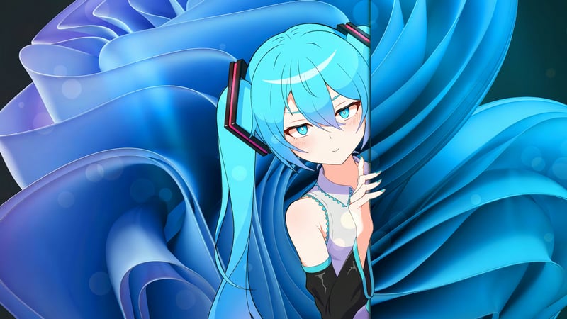 Miku Blue Swirl Wallpaper Live Wallpaper