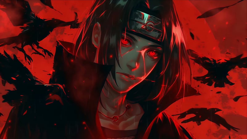 Itachis Glowing Red Eyes Live Wallpaper