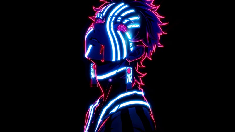 Akazas Neon Demon Glow Live Wallpaper