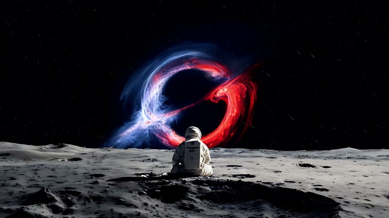 Astronaut vs Colorful Black Hole Live Wallpaper