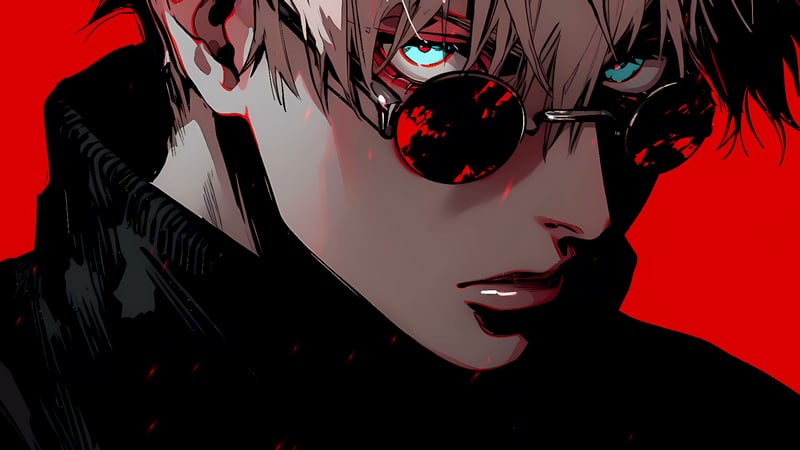 Gojos Fiery Red Stare Live Wallpaper