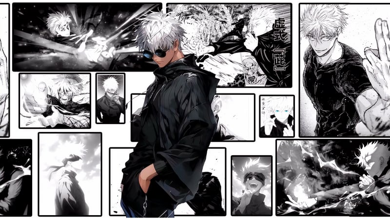 Jujutsu Kaisen - Satoru Gojo Manga Collage Live Wallpaper