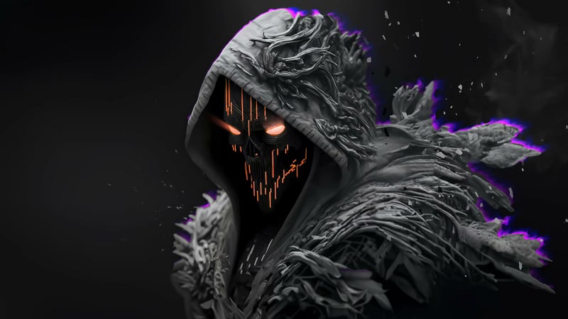 RGB Neon Skull Reaper - Dark Fantasy Live Wallpaper