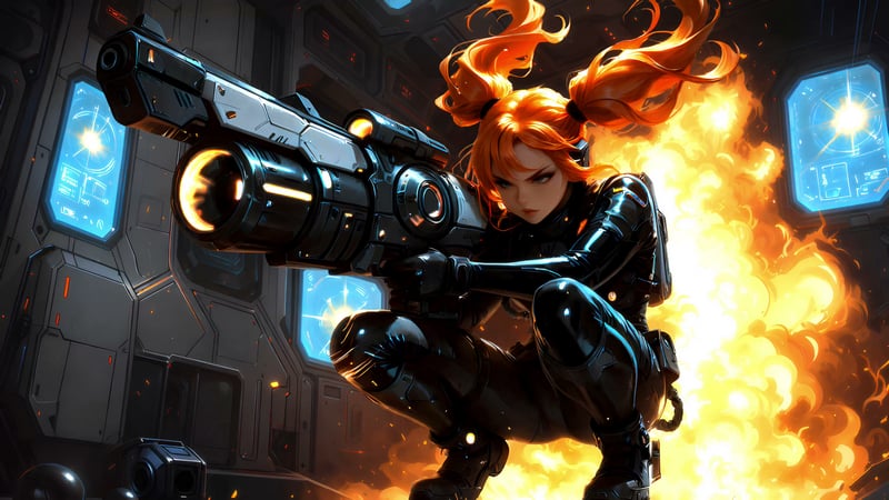 Sci-Fi Anime Girl Heavy Gunner Live Wallpaper