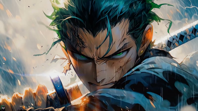 Roronoa Zoro on Fire Live Wallpaper