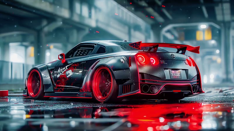 Blaze GTR: Black & Red Live Wallpaper