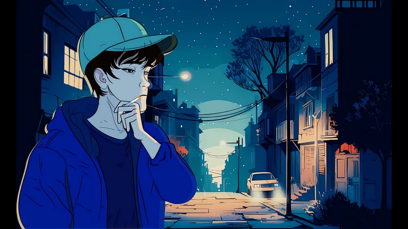 Night Cigarette Snap Lofi Live Wallpaper
