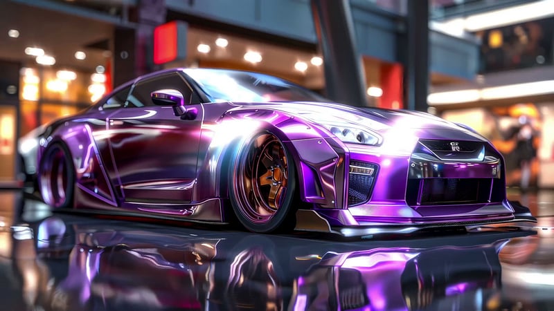 Violet Nissan GTR Live Wallpaper