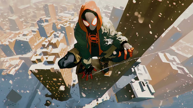 Spider Man: Miles Morales Snow Day Live Wallpaper