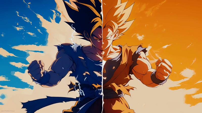 Goku Super Saiyan Power-Up Split Live Wallpaper