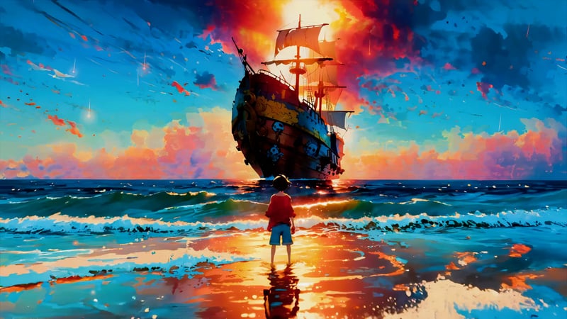 One Piece: Luffy Kid Pirate Ship Adventure - Live Wallpaper