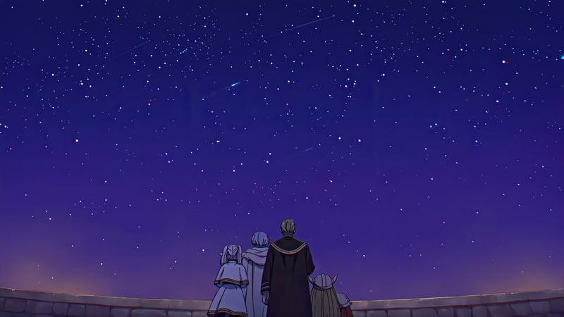 Frieren And Hero Party - Meteor Shower Live Wallpaper