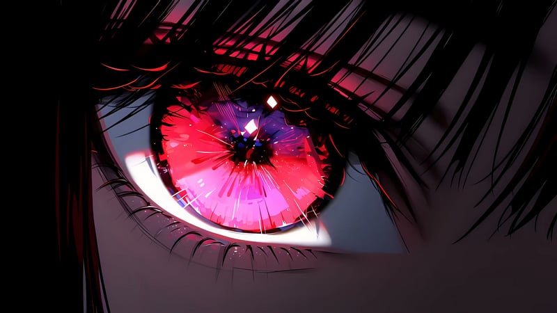 Red Anime Eye: Close-Up Live Wallpaper
