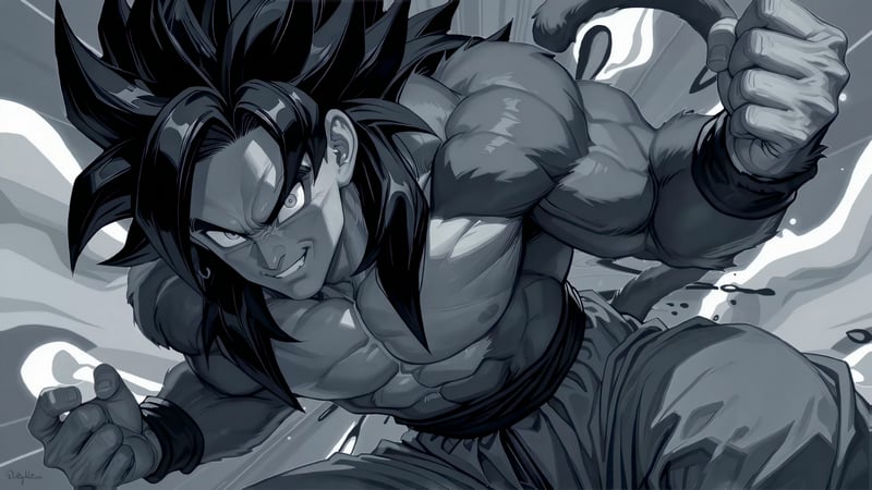 SSJ4 Goku Monochrome Live Wallpaper