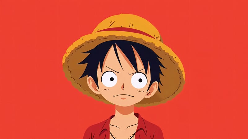 One Piece - Luffy Minimalist Orange Portrait Live Wallpaper