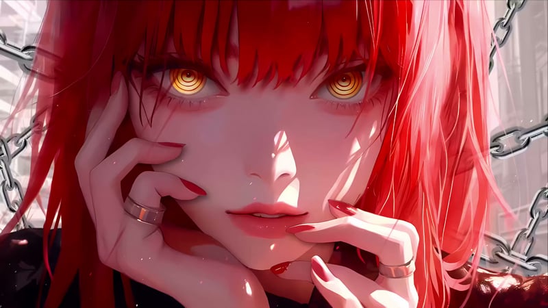 Chainsaw Man - Makima Red Aesthetic 4K Wallpaper Live Wallpaper