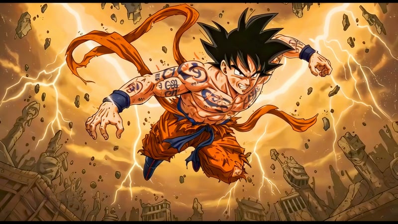 Tattooed Saiyan Charge Live Wallpaper