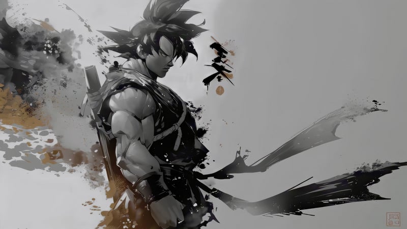 Black and White Goku Live Wallpaper