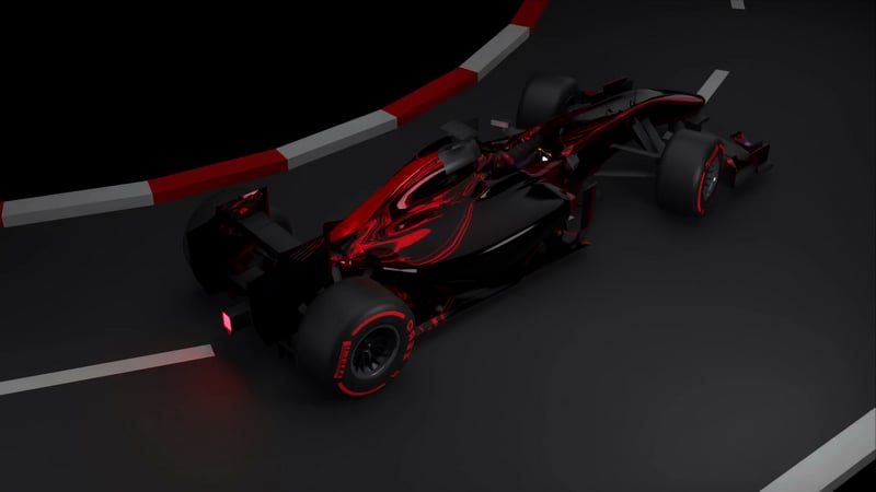 F1 Concept Car - Black & Red Abstract Livery 4K Wallpaper Live Wallpaper
