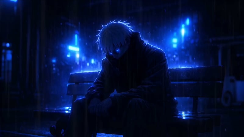 Jujutsu Kaisen - Gojo Satoru Blue Rain Night Live Wallpaper