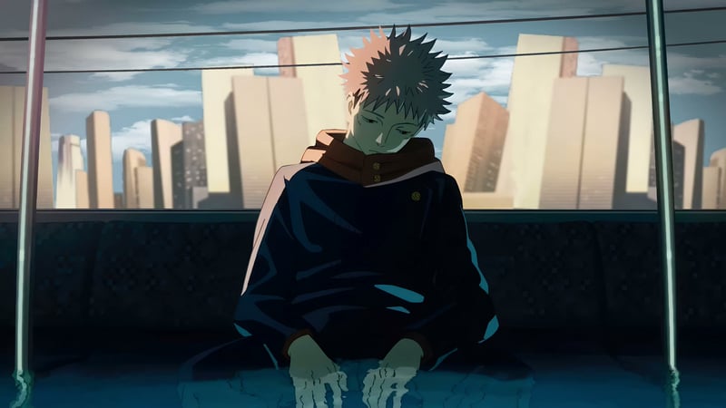 Jujutsu Kaisen - Yuji Itadori Flooded Train Sad Live Wallpaper
