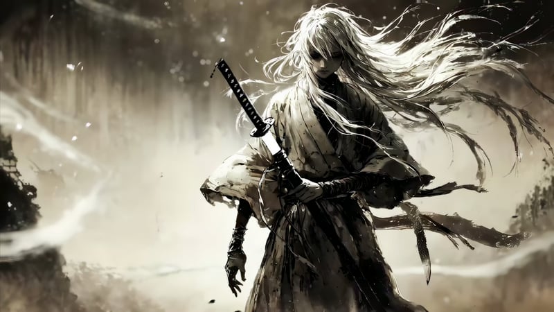 White Haired Warrior Live Wallpaper