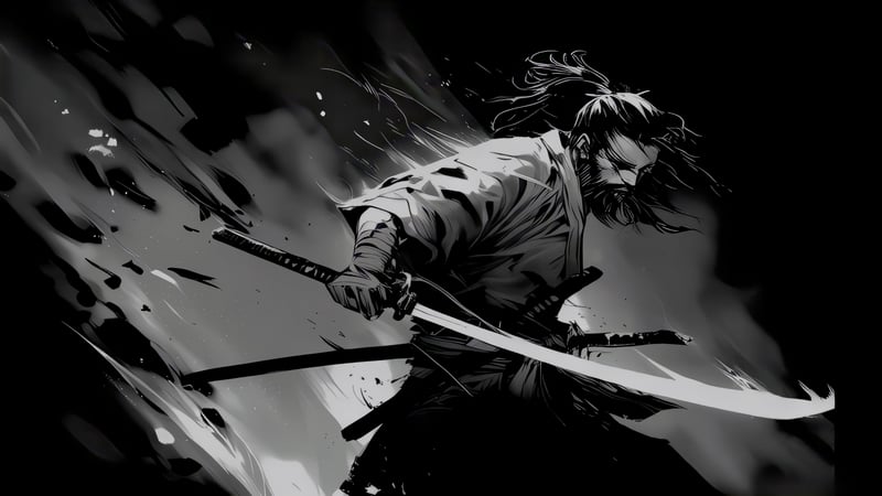 Vagabond in Black and White Live Wallpaper
