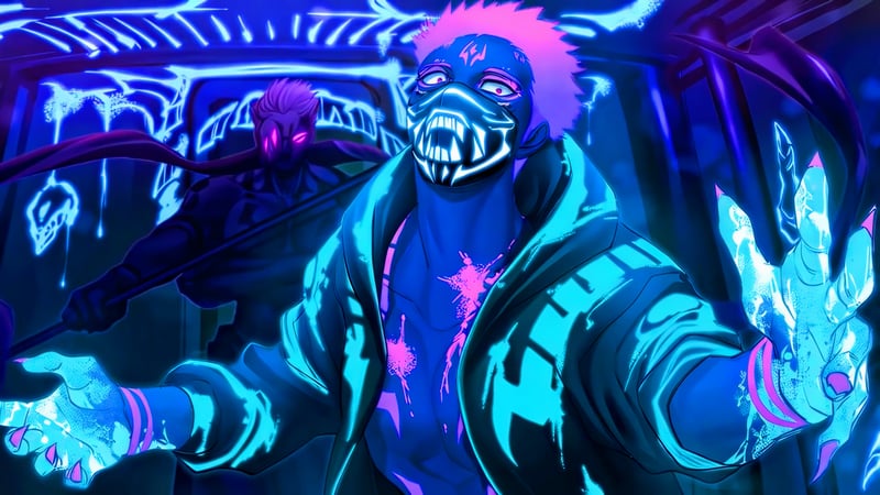 Sukuna - Neon Masked Fighter Live Wallpaper