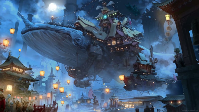 Whale Airship Genshin Impact Live Wallpaper