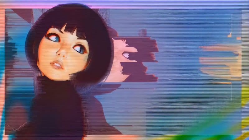 Glitch Girl Gaze Live Wallpaper
