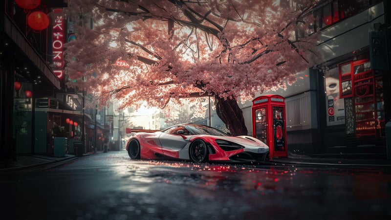 Sakura Car Scene Live Wallpaper