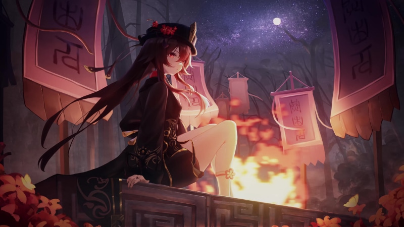Animated Girl - Hu Tao - Genshin Impact Live Wallpaper