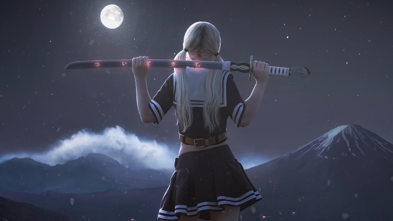Devushka Samurai Sword Girl Live Wallpaper