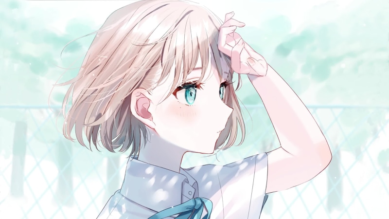 Anime School Girl With Blonde Hair Live Wallpaper