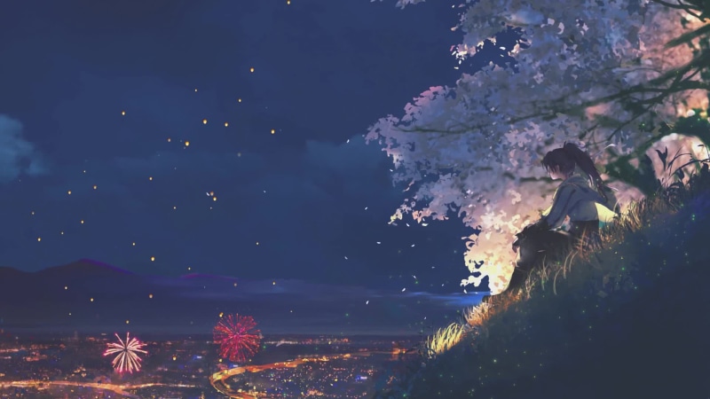 Fireworks In The City Live Wallpaper