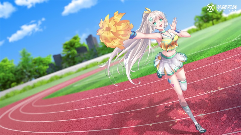 Cheer Leader On Race Track Live Wallpaper