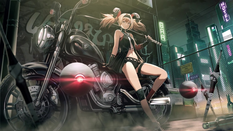 Punishing Gray Raven - Luna - Street Red Light Live Wallpaper