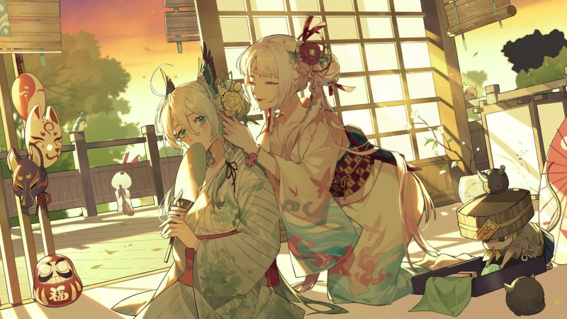 Onmyoji Kinnara And Shiranui Live Wallpaper