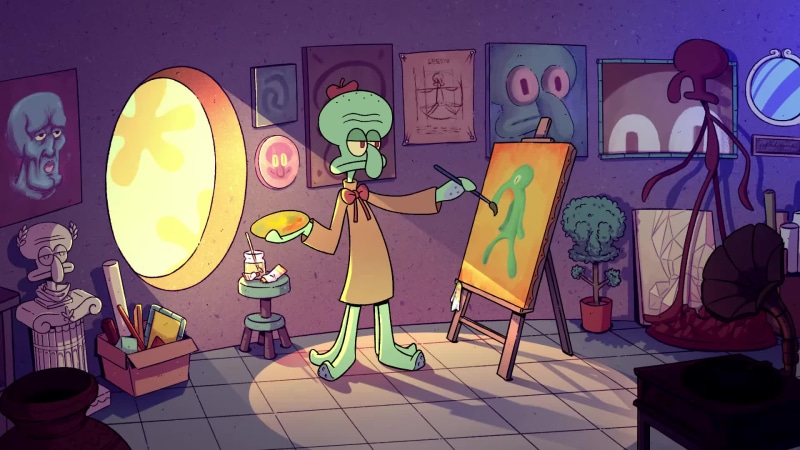 Spongebob Squidward Art Live Wallpaper