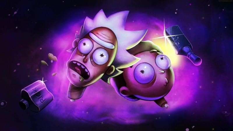 Heads In Space-Rick & Morty Live Wallpaper