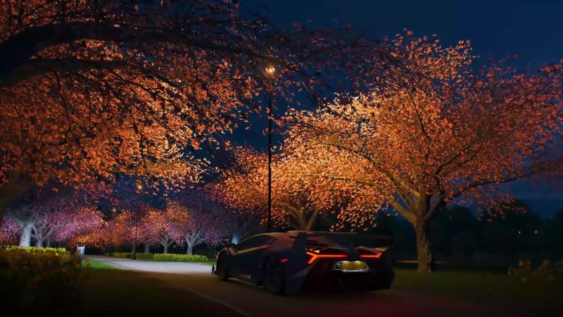 Racing Car In Autumn Night Live Wallpaper